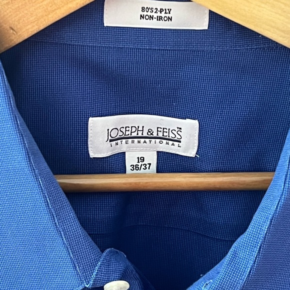 🌟3 for $25🌟 Joseph & Feiss Button Up Dress Shirt Classic Collar Blue Men’s - Picture 3 of 10